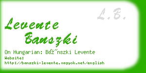 levente banszki business card